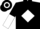 Black, White diamond, halved sleeves, Black and White hooped cap