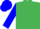 Emerald Green and Royal Blue Halves, Blue Sleeves, Green and Blue Cap