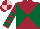 Maroon and Dark Green diabolo, chevrons on sleeves, Maroon and Pink quartered cap