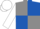 Grey and Royal Blue (quartered), White sleeves and cap