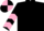 Black, pink chevrons on sleeves, Pink & Black quartered cap