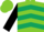 Apple Green, Dark Green Chevrons, Black Sleeves