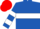 Royal Blue, White hoop, hooped sleeves, Red cap