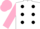 White, black spots, shocking pink sleeves and cap