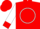 Red, white circle 'C' on back, red cuffs on white sleeves