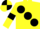 Yellow, large Black spots and armlets, Black and Yellow quartered cap