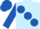 Light Blue, large Royal Blue spots, sleeves and cap