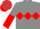 GREY, red triple diamond, halved sleeves, check cap