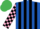 ROYAL BLUE & BLACK STRIPES, pink & black check sleeves, emerald green cap