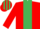 RED, emerald green panel, striped cap