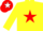 YELLOW, red star, red cap, white star