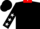 Black, white 'WR' on back, white stars on sleeves, red cuffs & collar