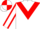 White, Red chevron, White sleeves, Red seams, quartered cap