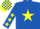 ROYAL BLUE, yellow star, yellow stars on sleeves, check cap