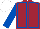 Maroon, Royal Blue seams and sleeves, White cap