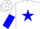 White, Blue Star, White and Blue Halved Sleeves