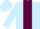 LIGHT BLUE, maroon panel, light blue cap
