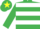 EMERALD GREEN & WHITE HOOPS, emerald green cap, yellow star