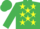 EMERALD GREEN, yellow stars, yellow armlet, emerald green cap