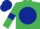 Emerald Green, Dark Blue disc, armlets and cap