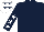 DARK BLUE, white stars on sleeves, white cap, dark blue stars
