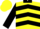 Yellow, Black Lightning Bolt and Collar, Black Chevrons and Cuffs on Sleeves