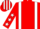Red, White braces, Red sleeves, White stars, striped cap