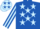 Royal Blue, Light Blue stars, striped sleeves