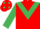 Red, Emerald Green chevron and sleeves, Emerald Green spots on cap