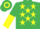 Emerald Green, Yellow stars, halved sleeves, Emerald Green and Yellow hooped cap