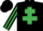 Black, Emerald Green Cross of Lorraine, striped sleeves
