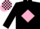 Black, Pink diamond, check cap