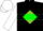 Black, Apple Green Diamond Hoop, White Sleeves, Green Diamond Hoop, Green and White Cap