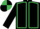 BLACK, emerald green seams, quartered cap