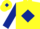 Yellow, Dark Blue diamond, sleeves and diamond on cap