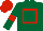 Dark Green, Red hollow box, armlets and cap