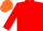 Red, white and blue thirds, red 'WG', orange cap