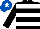 Black, White hoops, Royal Blue cap, White star