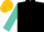 Black, red, green and gold rings, turquoise sleeves, red, green and gold cap