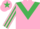 Pink, Emerald Green chevron, striped sleeves, Pink cap, Emerald Green star