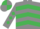 Grey, Emerald Green chevrons, diamonds on sleeves, quartered cap