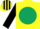 Yellow, Dark Green disc, Black sleeves, Black and Yellow striped cap