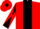 Red, Black stripe, Black and Red diabolo on sleeves, Red cap, Black diamond