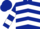 Dark Blue, White chevrons, hooped sleeves, Dark Blue cap