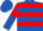 Royal Blue, Red hoops, Red and Royal Blue halved sleeves