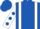 Royal Blue, White braces, White sleeves, Royal Blue spots