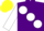Purple, large White spots and sleeves, Yellow cap