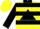 NEON YELLOW, Black Triangle and Collar, Two Black Hoops on Slvs