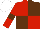 Red and Brown (quartered), Red sleeves, Brown armlets, White cap