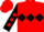 Red, Black triple diamond, Black sleeves, Red diamonds